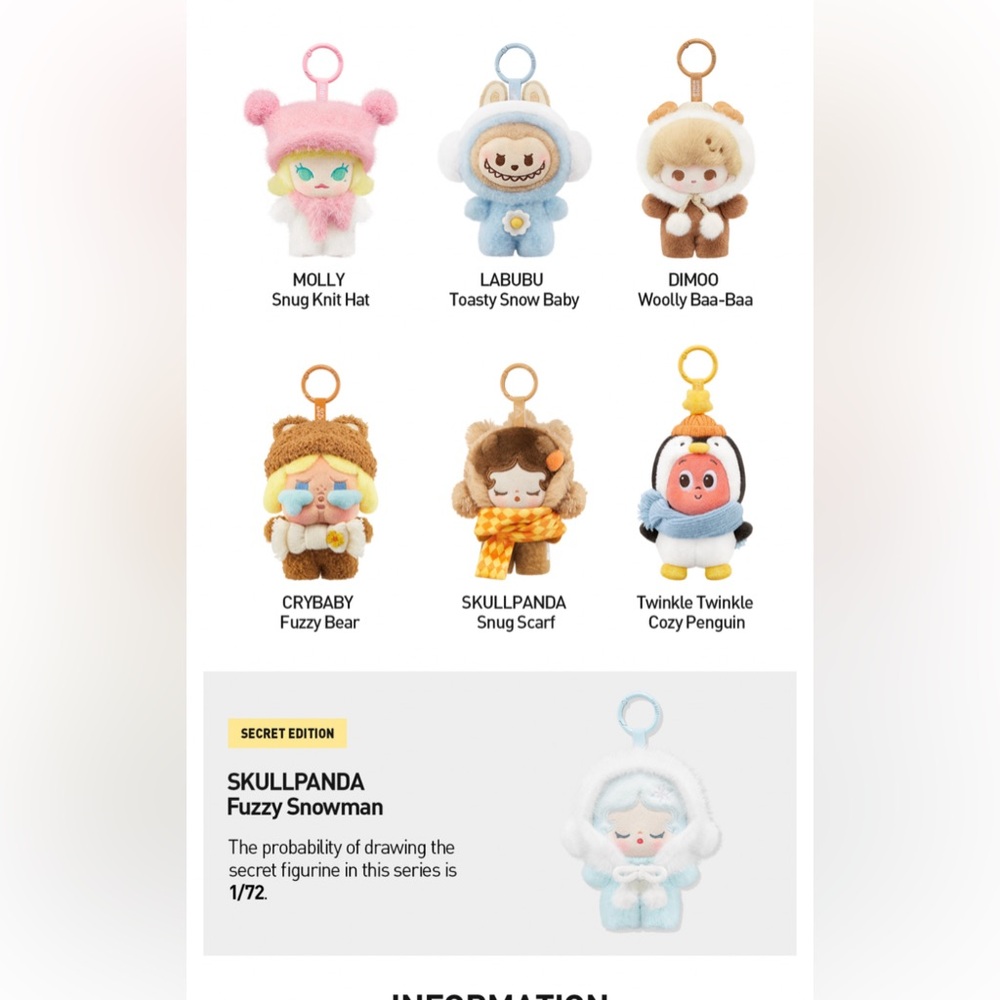 Molly y & Cozy Plush Keychain Pop Mart Plush Pendant w Box - Picture 9 of 9